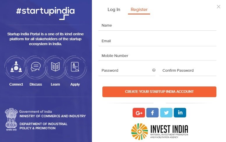 Startup India Scheme Registration process