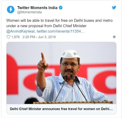 Delhi Free Bus Metro Travel Scheme 