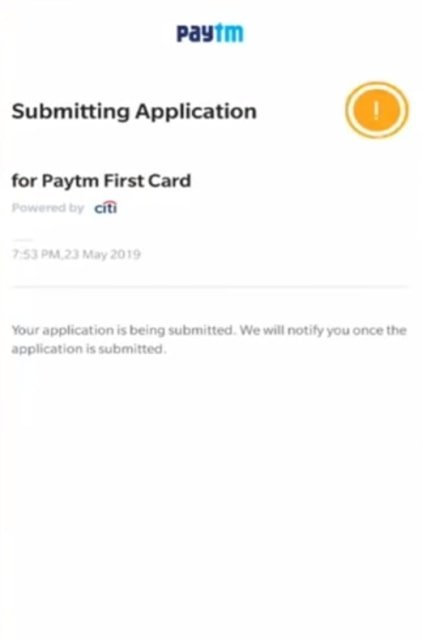 Submit Paytm First Card Application Form 