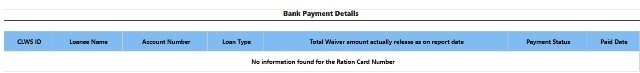 CLWS Bank Payment Details 