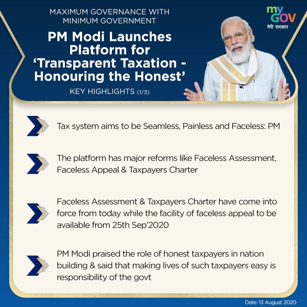 PM Modi Transparent Taxation Platform