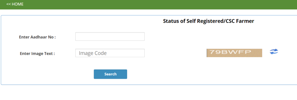 Self Registered Farmer Status  